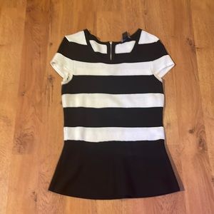 Black and white sweater peplum top